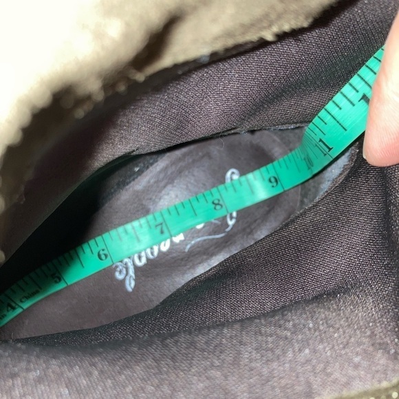 Free People Adella Musk Khaki Dark Green Suede Slip On Low Heel Booties - Picture 11 of 11